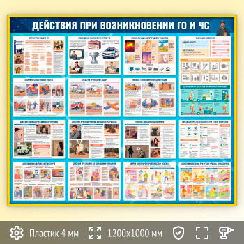 Стенд «Действия при возникновении ГО и ЧС» (GO-46-GOLD)